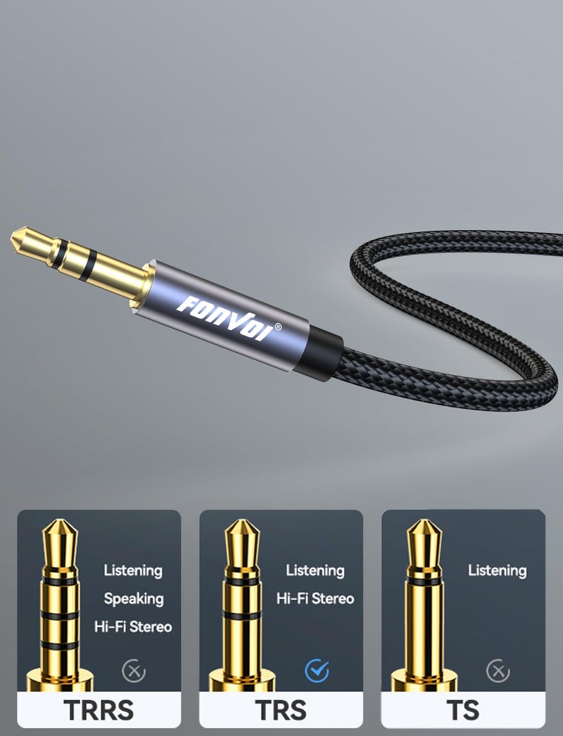 FONVOI 20FT 3.5mm Aux Jack Audio Extension Cable,Male to Female,TRS Headphone Extension Cable Compatible with Heaphone, MP3 Players iPhone iPad Tablets Media Player - Image 3
